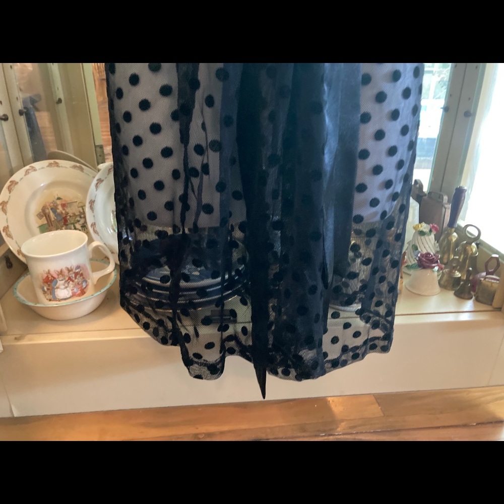 VINTAGE LINEA DONATEELLA BLACK & RED FISHNET ROBE - Picture 5 of 6